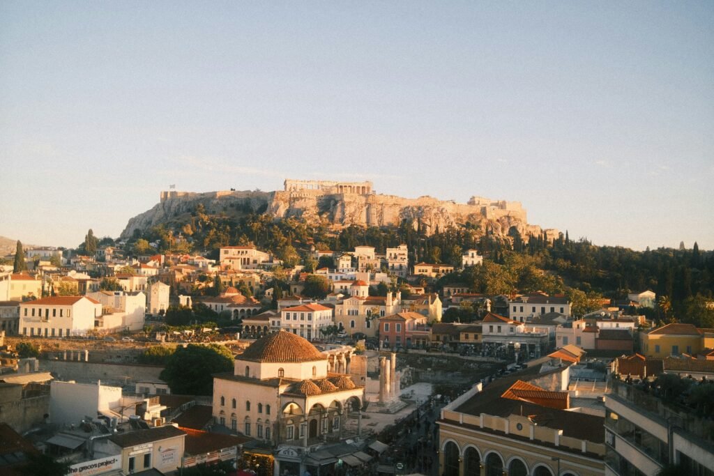 Athens city arrival experience with private airport transfer during Greece Spain Denmark Europe tour package
