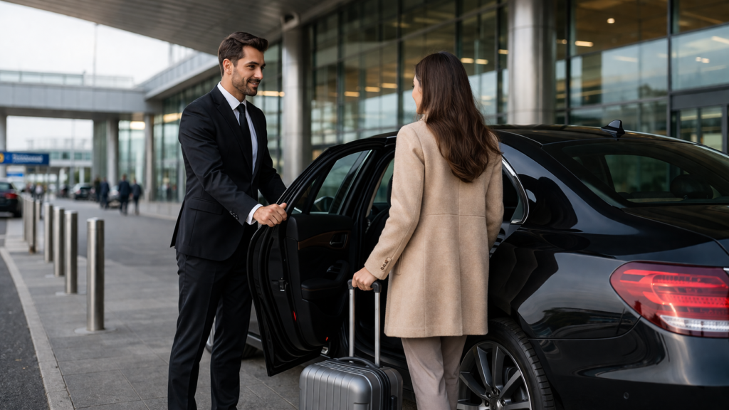 Luxury chauffeur providing private taxi from and to Schiphol Airport service
